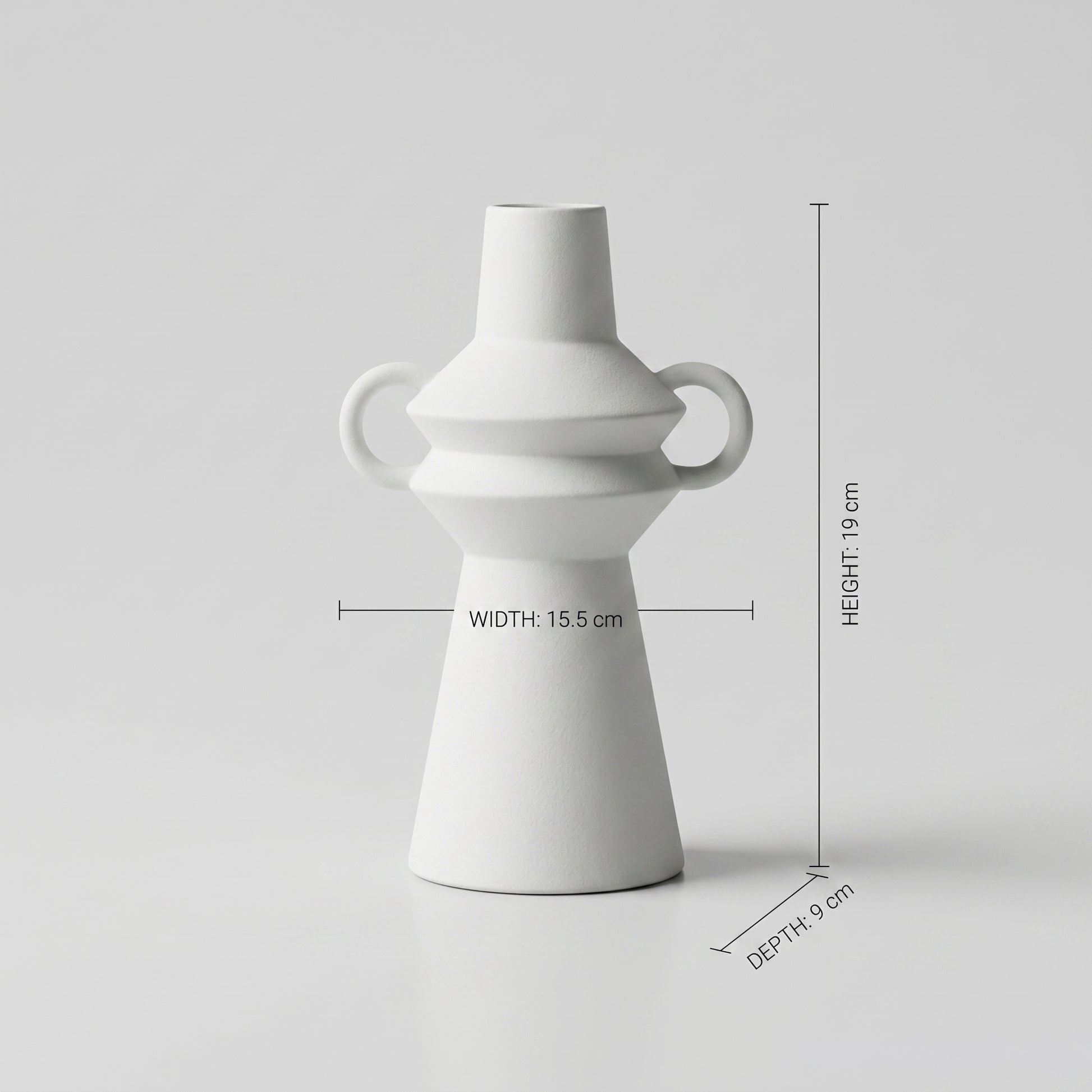 White Ceramic Vase with Handles by Zodiya-2