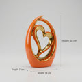 Terracotta & Gold Ceramic Heart Shape Decor by Zodiya