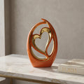 Terracotta & Gold Ceramic Heart Shape Decor by Zodiya