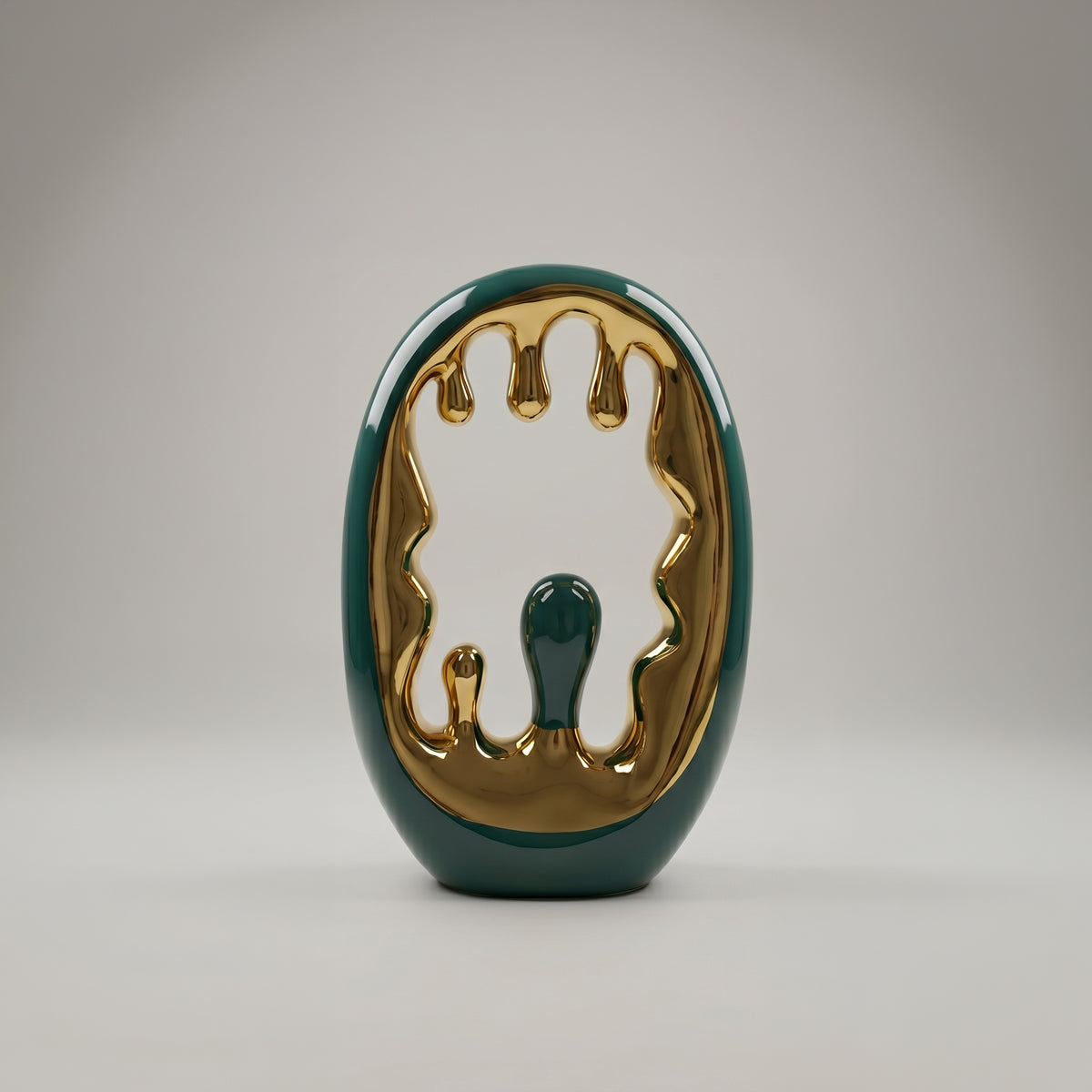Emerald Green & Gold Ceramic Table Decor by Zodiya