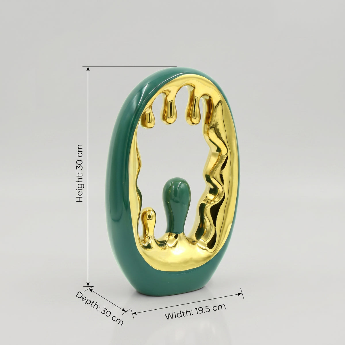 Emerald Green & Gold Ceramic Table Decor by Zodiya
