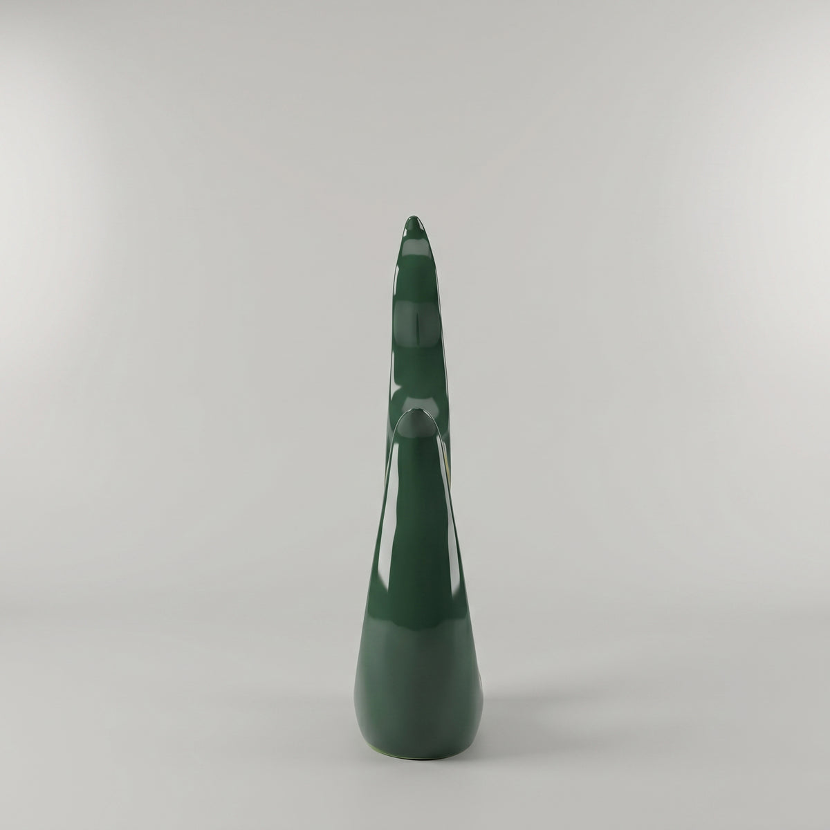 Emerald Green & Gold Flame Ceramic Statue by Zodiya
