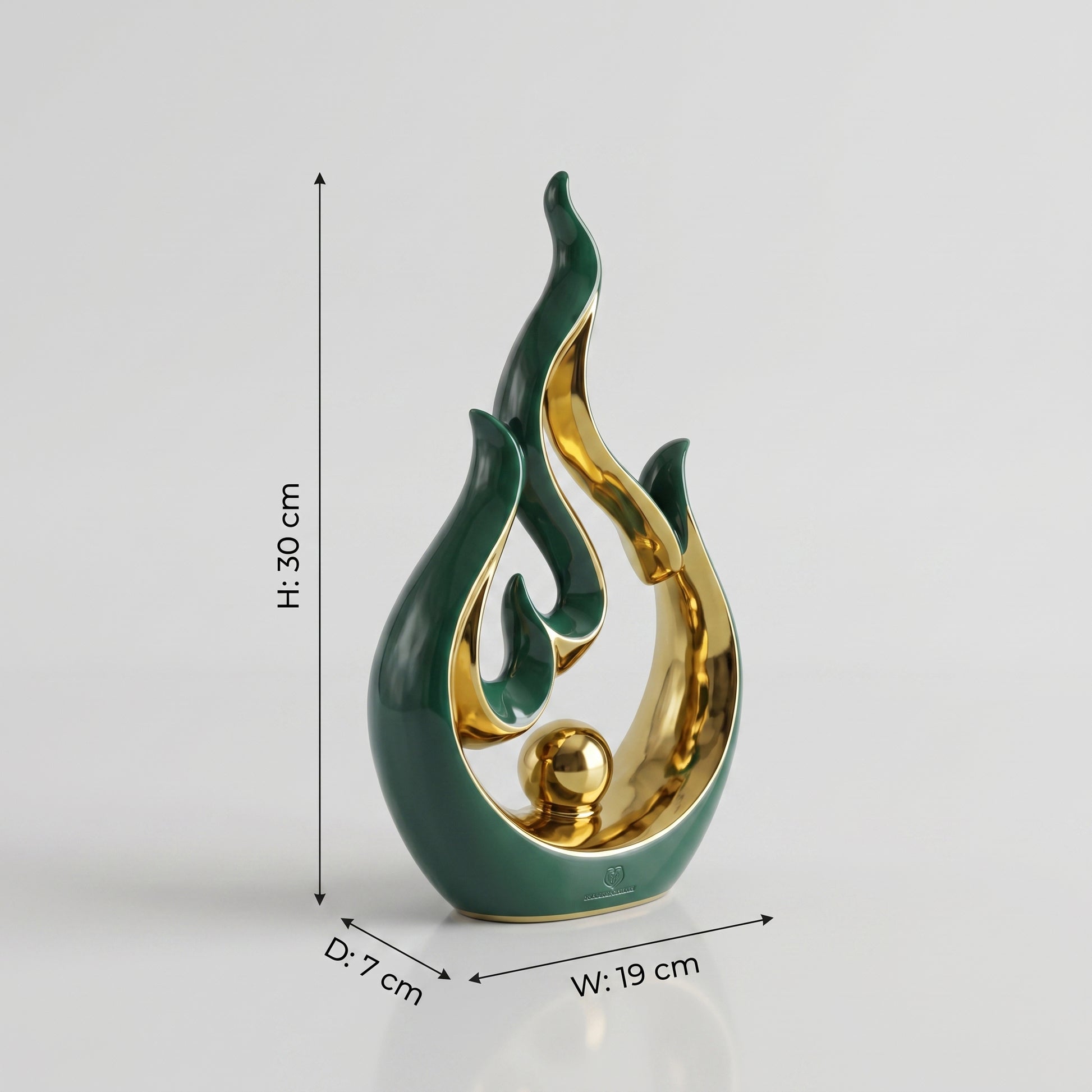 Green and Gold Sculpture Vase by Zodiya-2