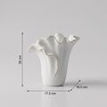 White Ceramic Flower Vase( Gold Border) by Zodiya