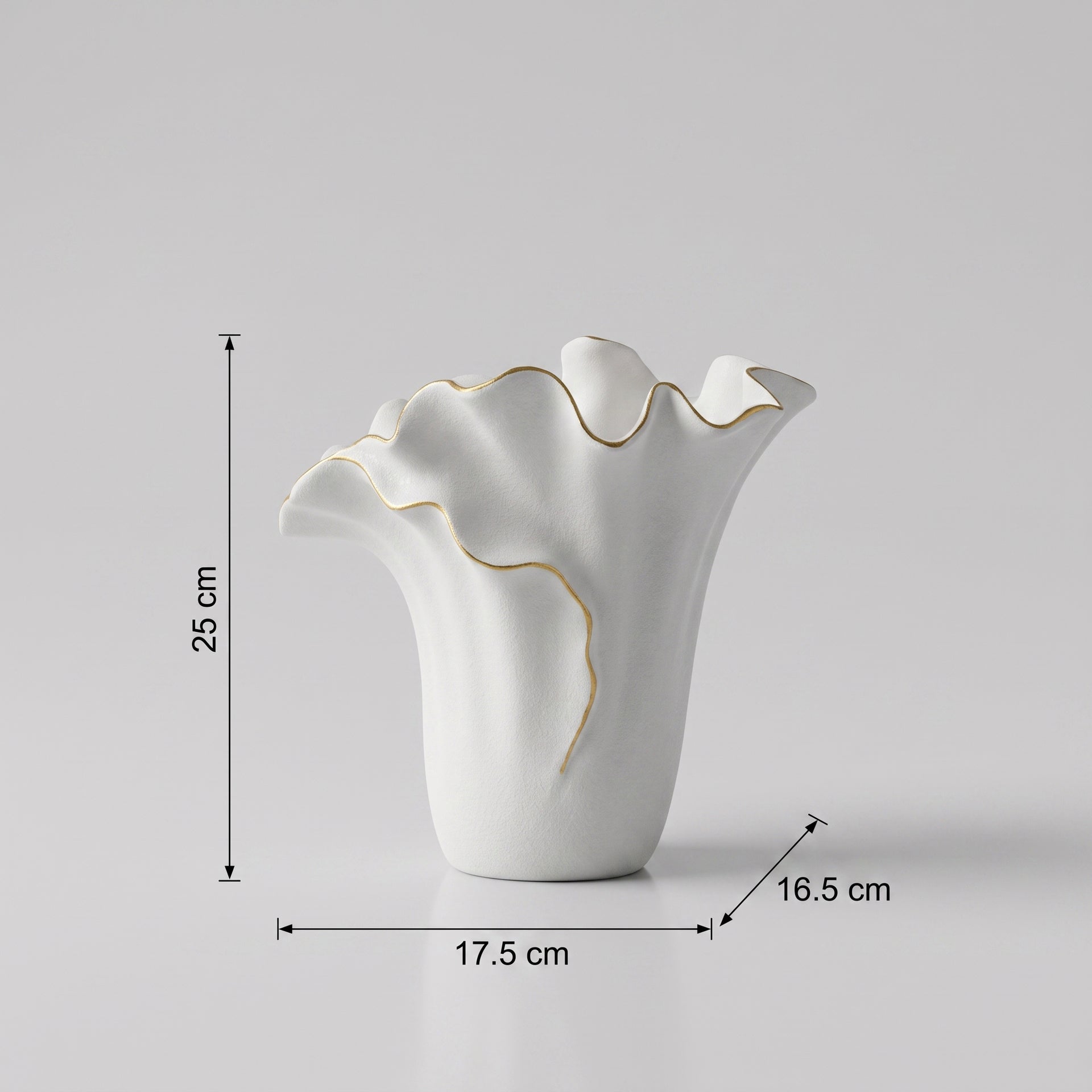 White and Gold Ceramic Vase by Zodiya