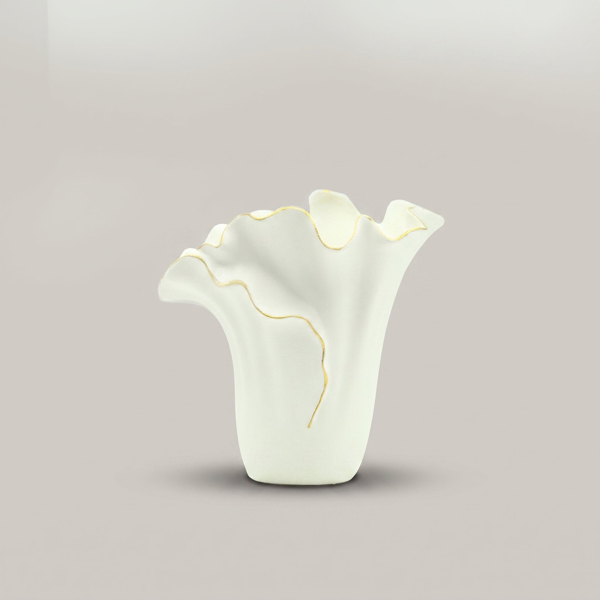 White and Gold Ceramic Vase by Zodiya-4
