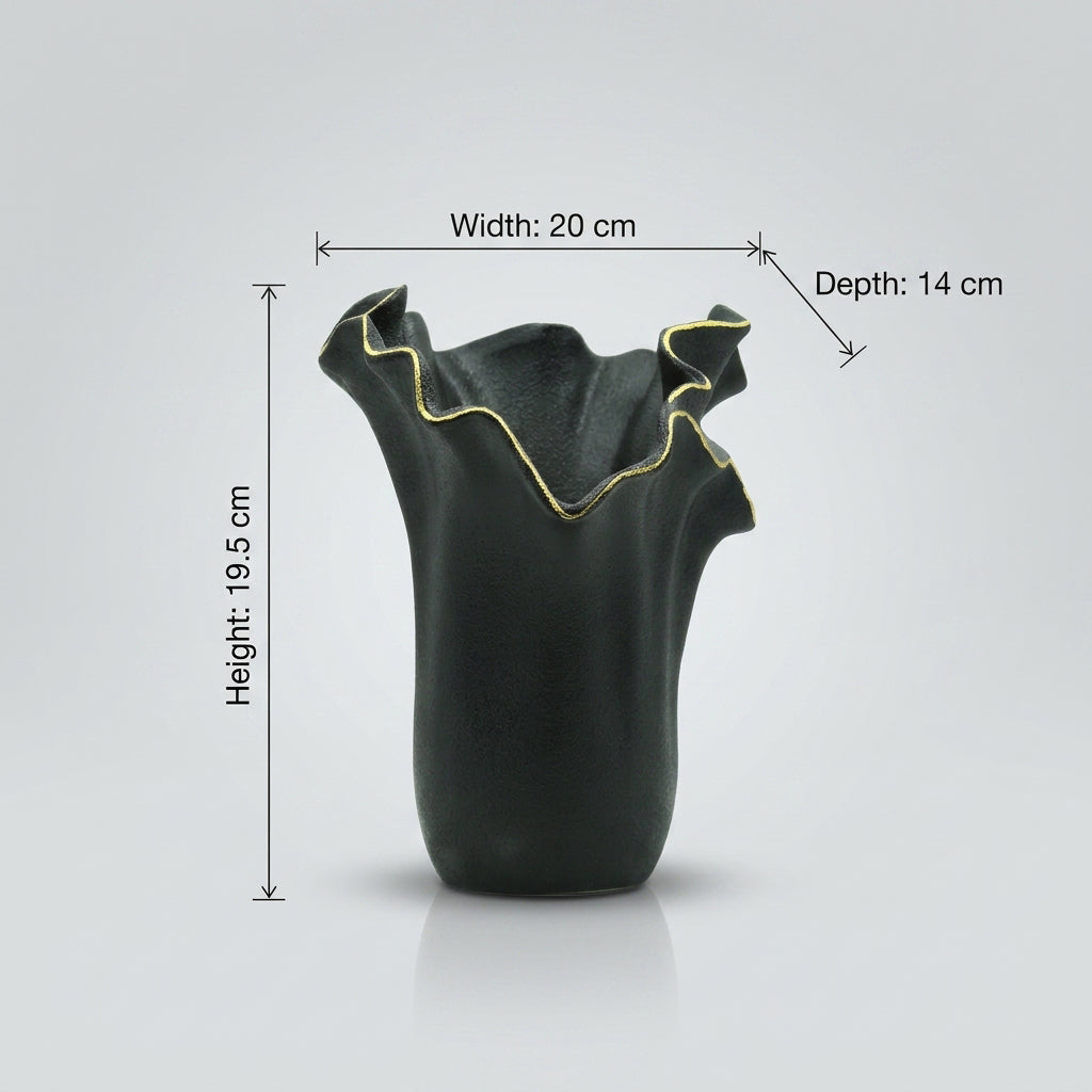 Small Black and Gold Vase by Zodiya