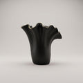 Small Black Ceramic Flower Vase ( Gold Border) by Zodiya