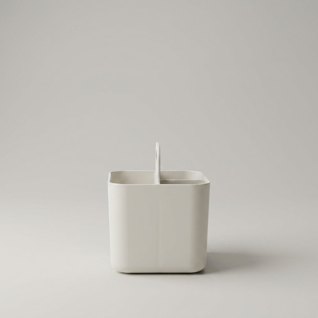 White Plastic Bathroom Organiser ( 4 compartment) by Zodiya