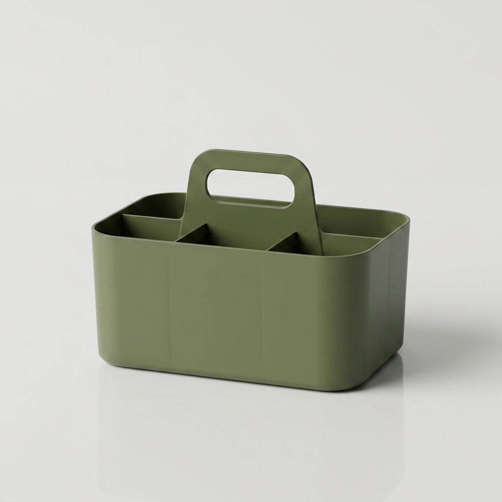 Green Plastic Bathroom Organiser ( 5 compartment) by Zodiya