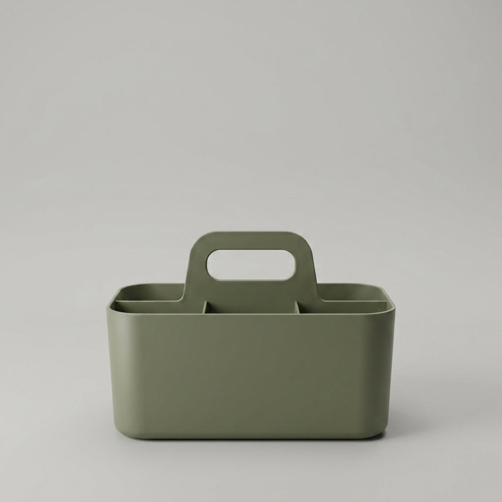 Green Plastic Bathroom Organiser ( 5 compartment) by Zodiya