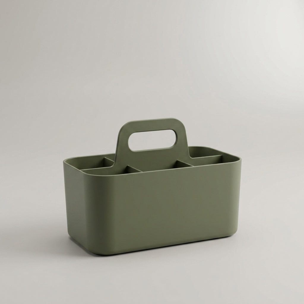 Green Plastic Bathroom Organiser ( 5 compartment) by Zodiya