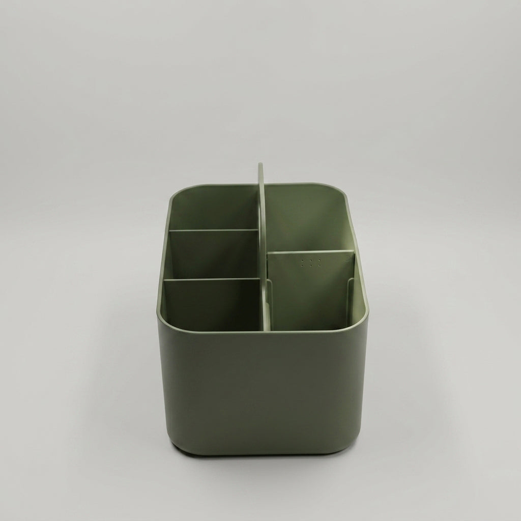 Green Plastic Bathroom Organiser ( 5 compartment) by Zodiya