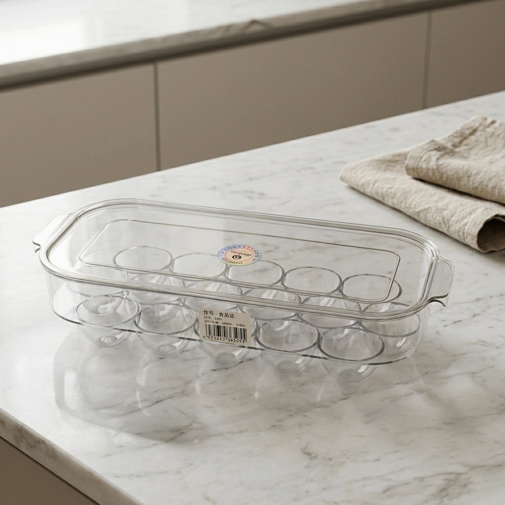 Clear Plastic Egg Storage Box with Lid by Zodiya