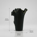 Large Black Ceramic Flower Vase ( Gold Border) by Zodiya