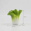 Green and White Ceramic Flower Vase ( Leafy Vase) by Zodiya