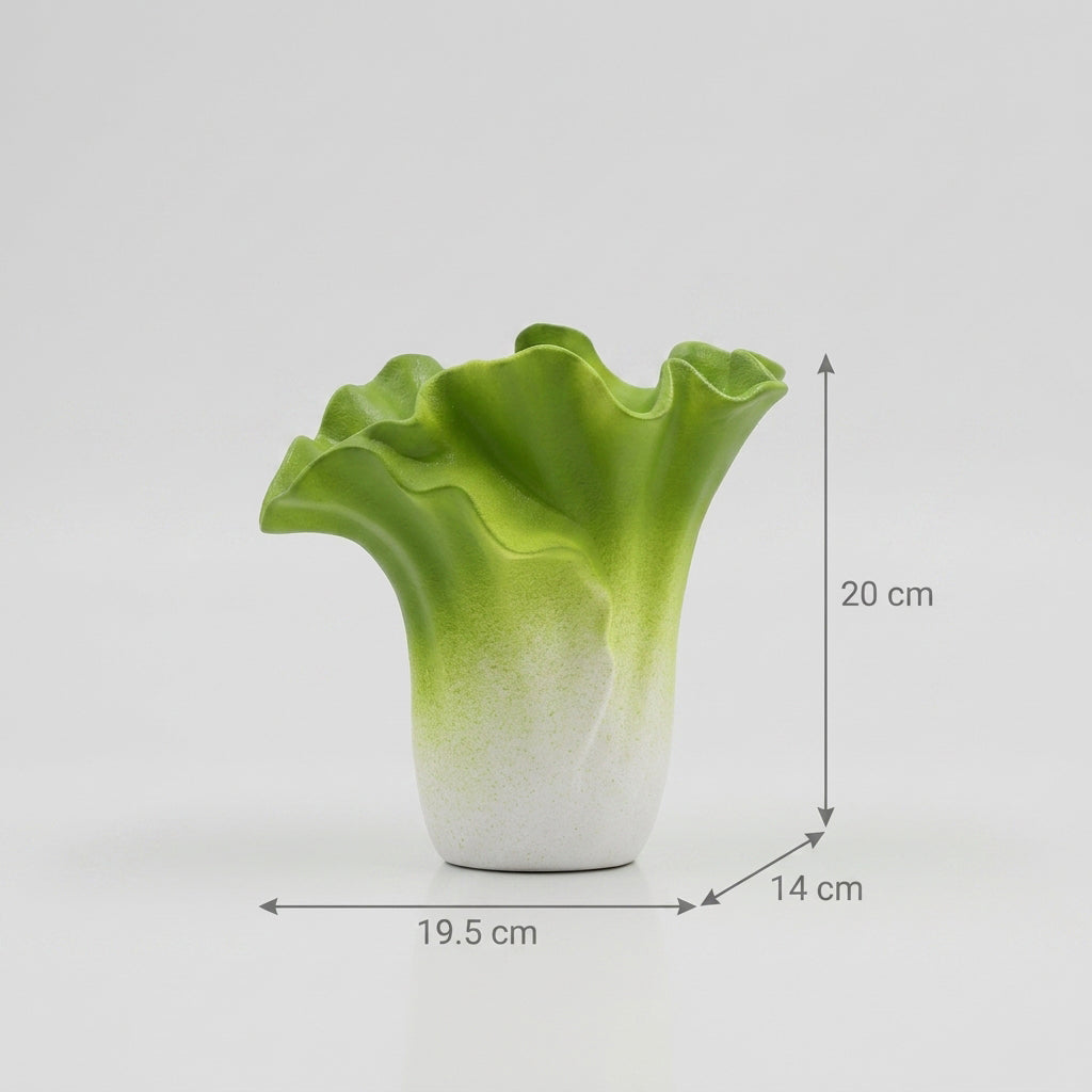 Green and White Ceramic Vase by Zodiya-2