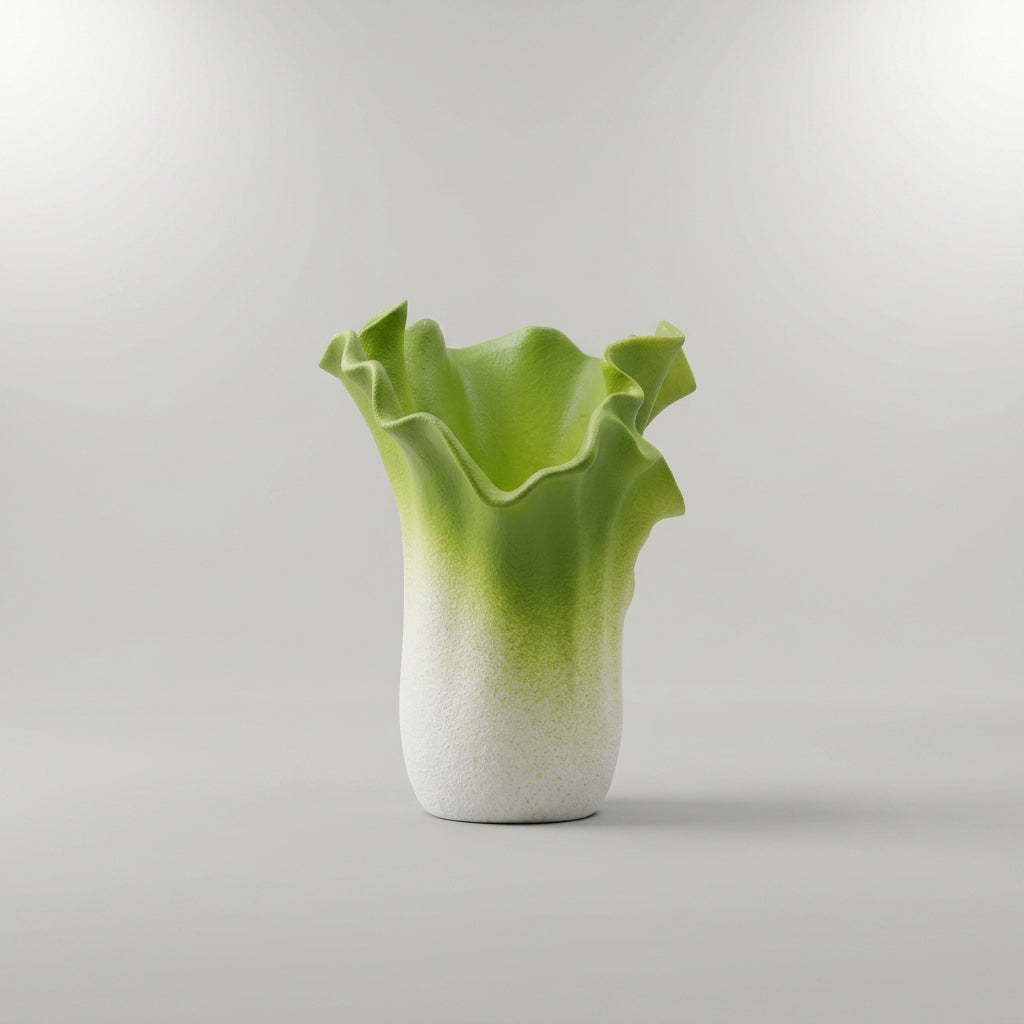 Green and White Ceramic Vase by Zodiya-5