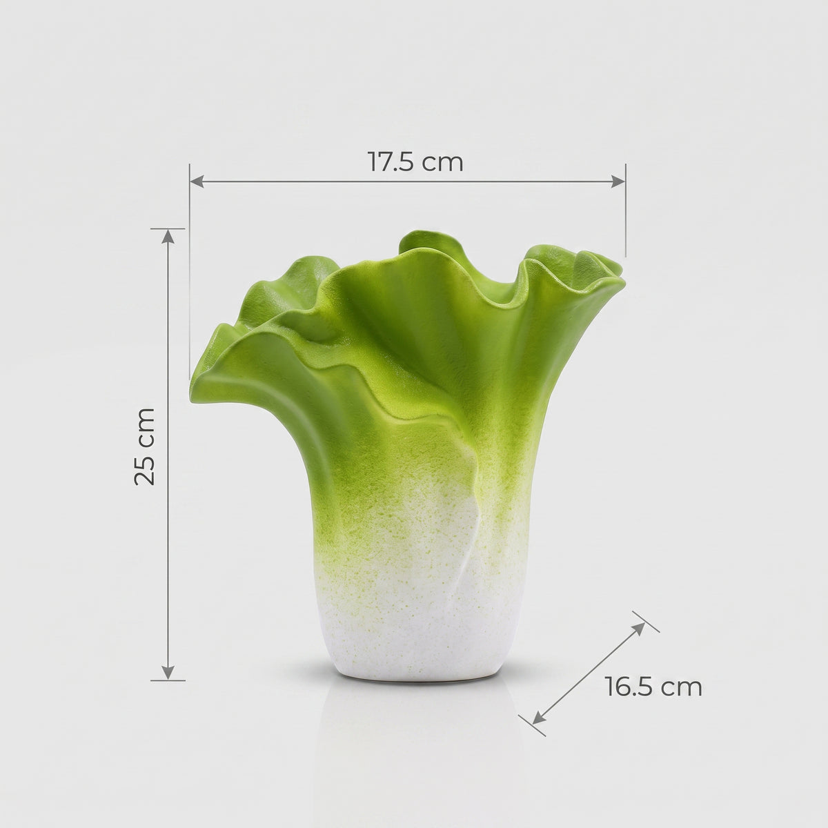 Green & White Ceramic Flower Vase by Zodiya