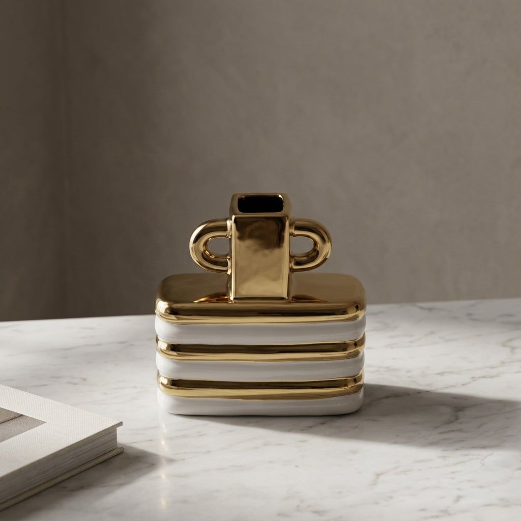 Decorative vase with Gold Accents by Zodiya