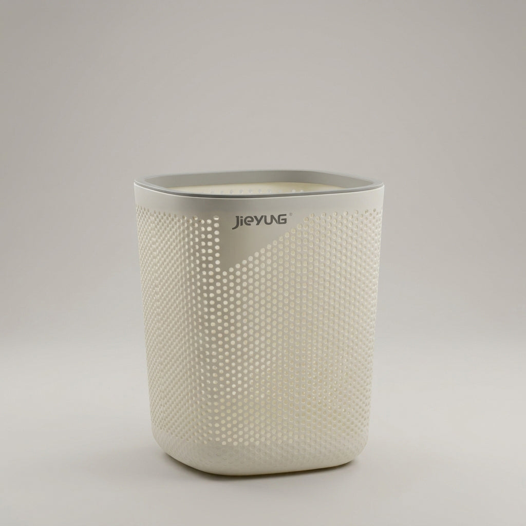 White Square Metal Trash Can by Zodiya