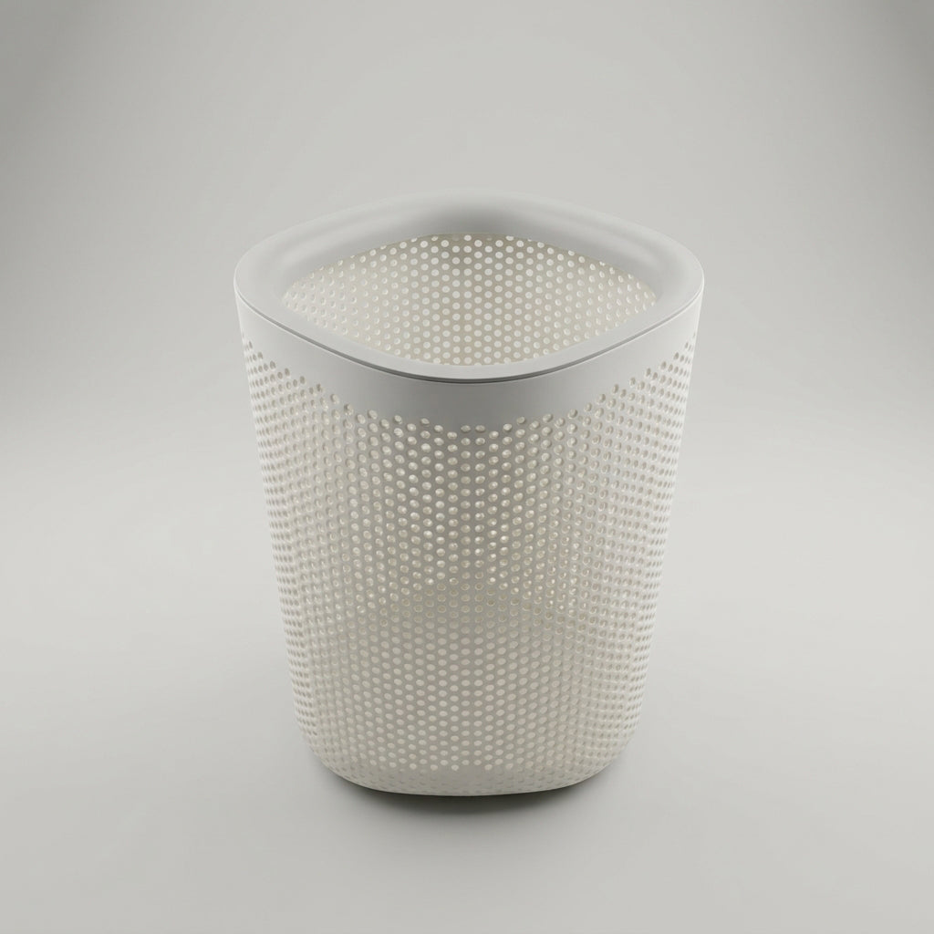 White Square Metal Trash Can by Zodiya