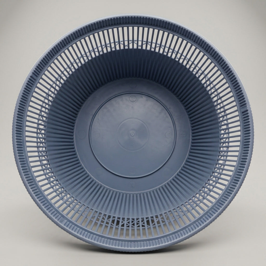 Blue Plastic Trash Can by Zodiya