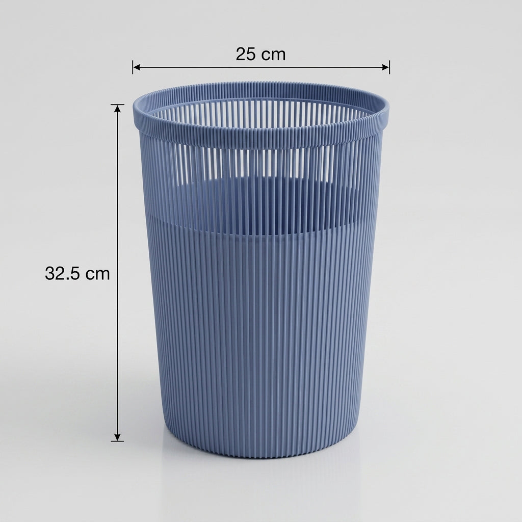 Blue Plastic Trash Can by Zodiya