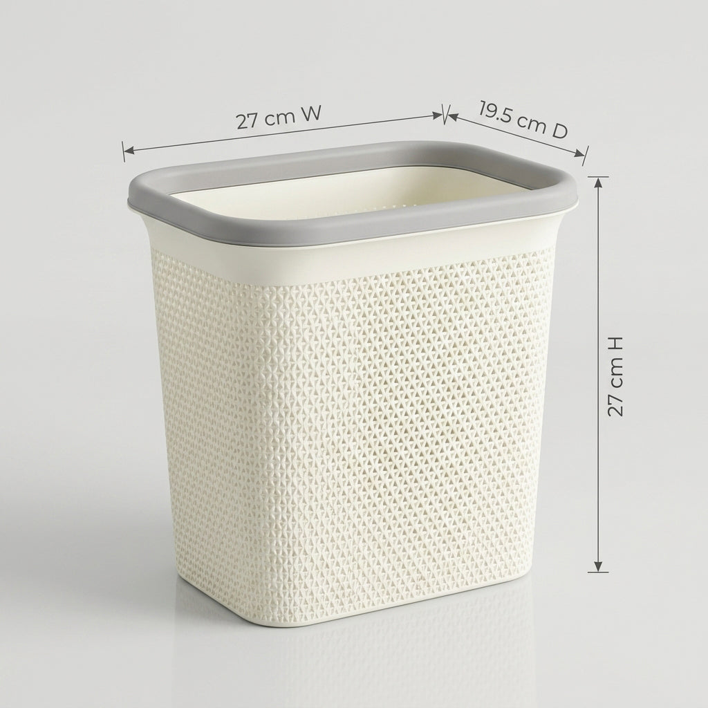 White Square Trash Can By Zodiya