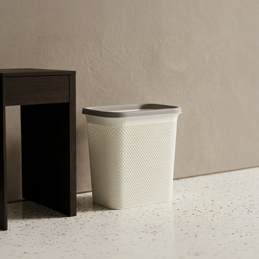 White Square Trash Can By Zodiya