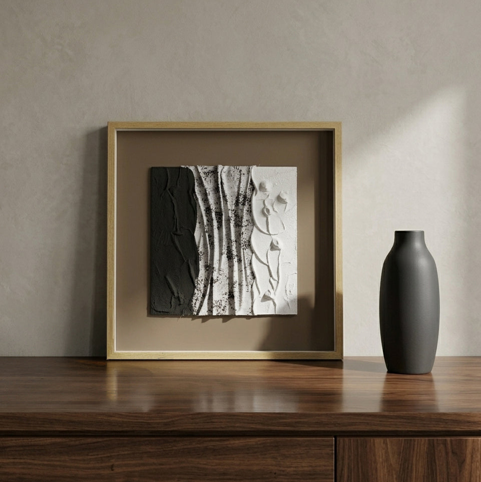 Wooden Black Textured Wall Frame By Zodiya