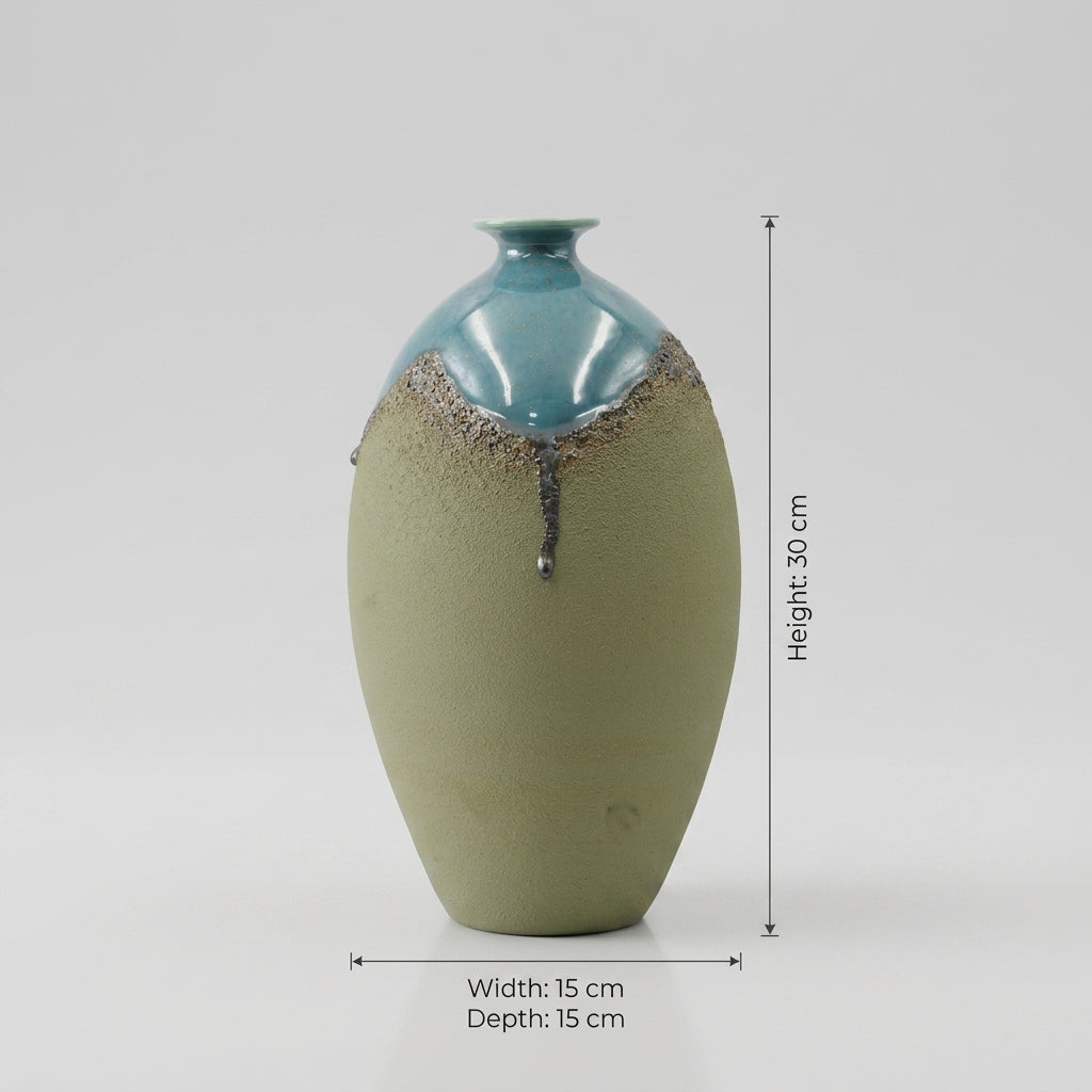 Urban Blue Grey Large Ceramic Vase By Zodiya-2