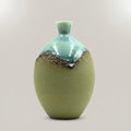 Olive Green Drip Glaze Ceramic Flower Vase by Zodiya