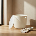 White Round Multipurpose Storage Box By Zodiya