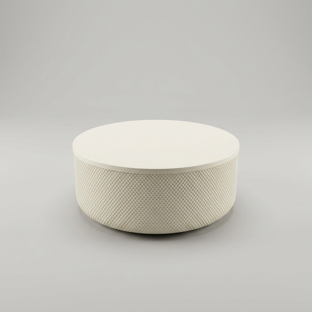 White Round Storage Box (small) By Zodiya