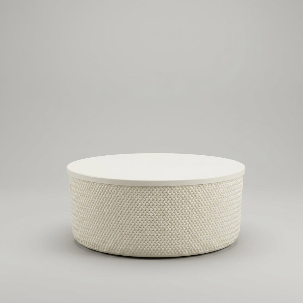 White Round Storage Box (small) By Zodiya