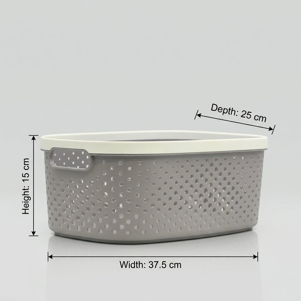 Small Grey multipurpose Organiser Basket By Zodiya