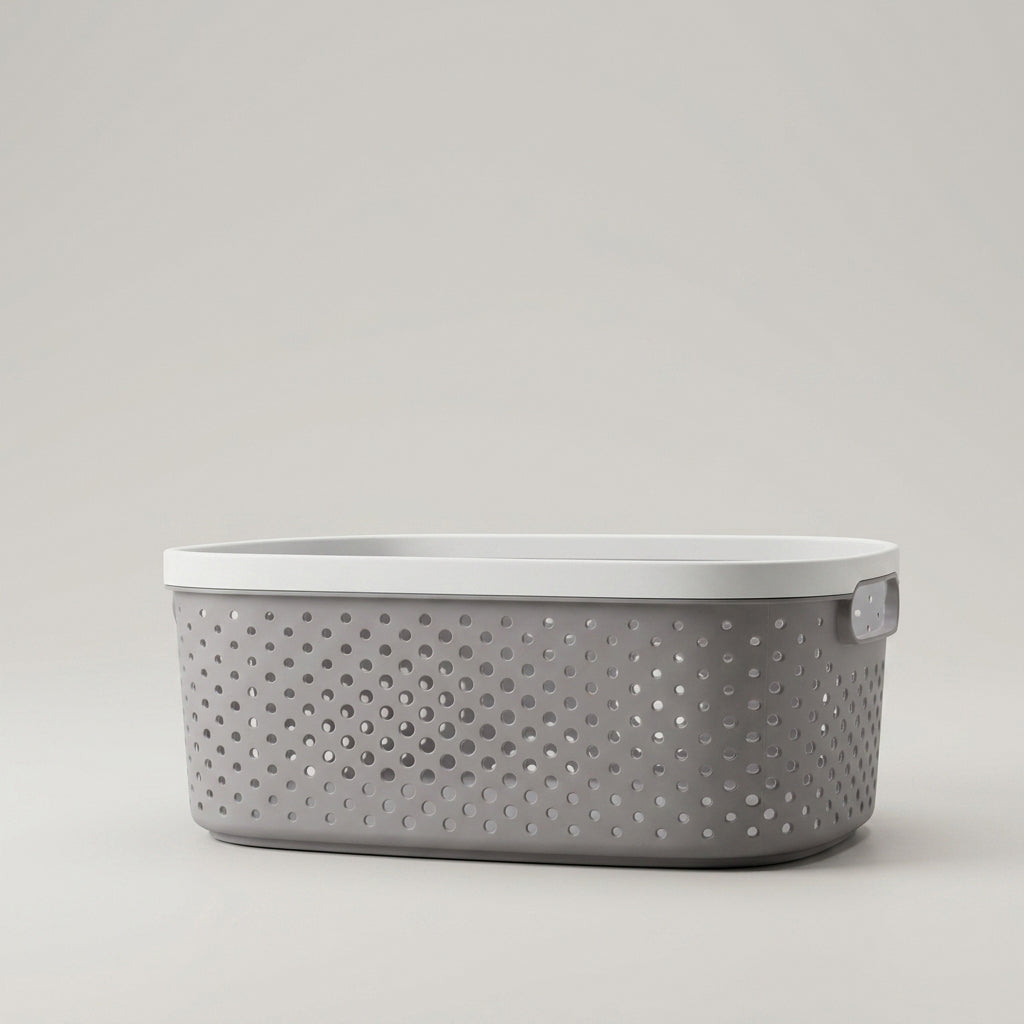 Small Grey multipurpose Organiser Basket By Zodiya