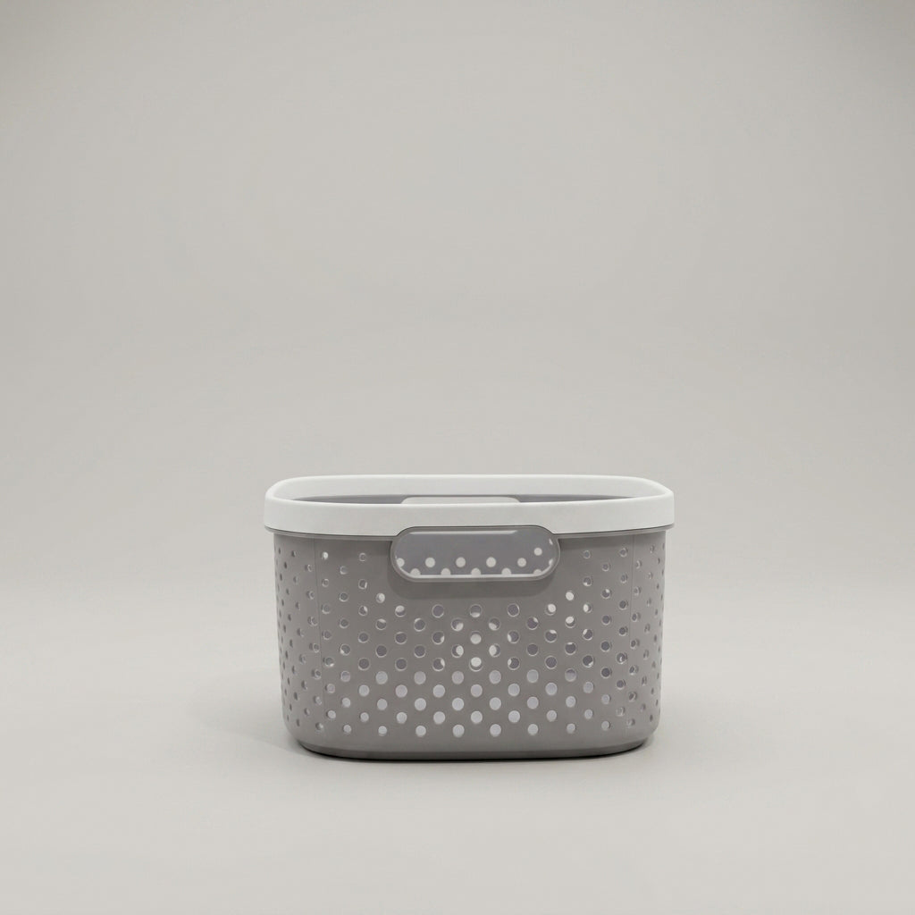 Small Grey multipurpose Organiser Basket By Zodiya