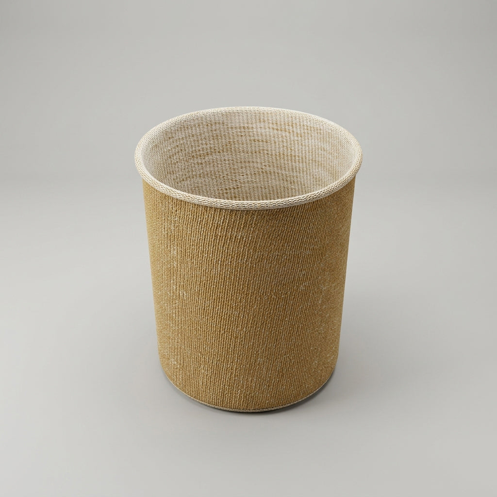 Mustard Fabric Laundry Basket by Zodiya