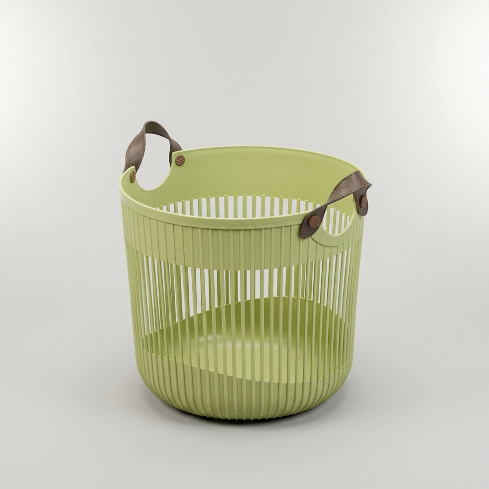 Green Plastic Laundry Basket By Zodiya