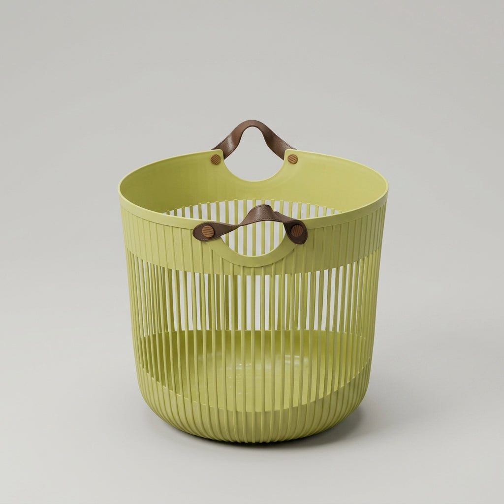 Green Plastic Laundry Basket (Medium) by Zodiya