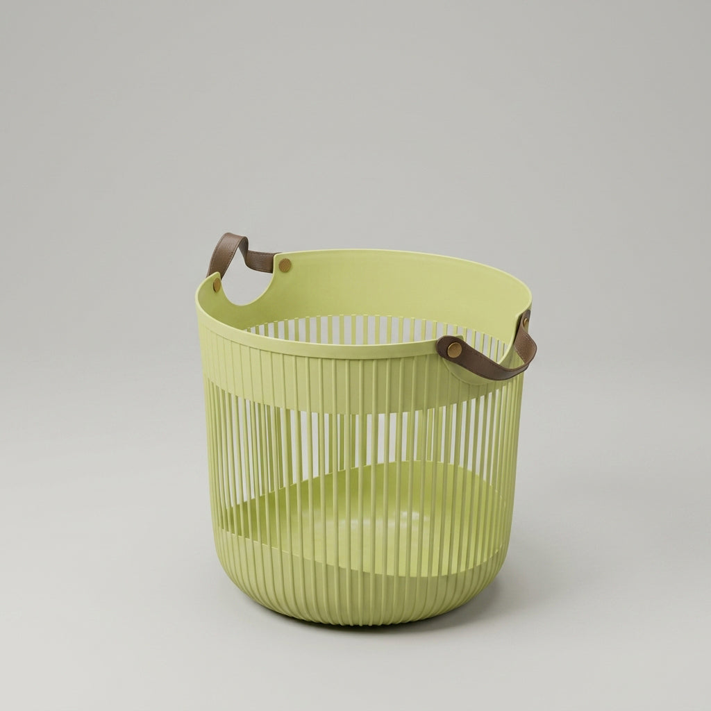 Green Plastic Laundry Basket (Medium) by Zodiya
