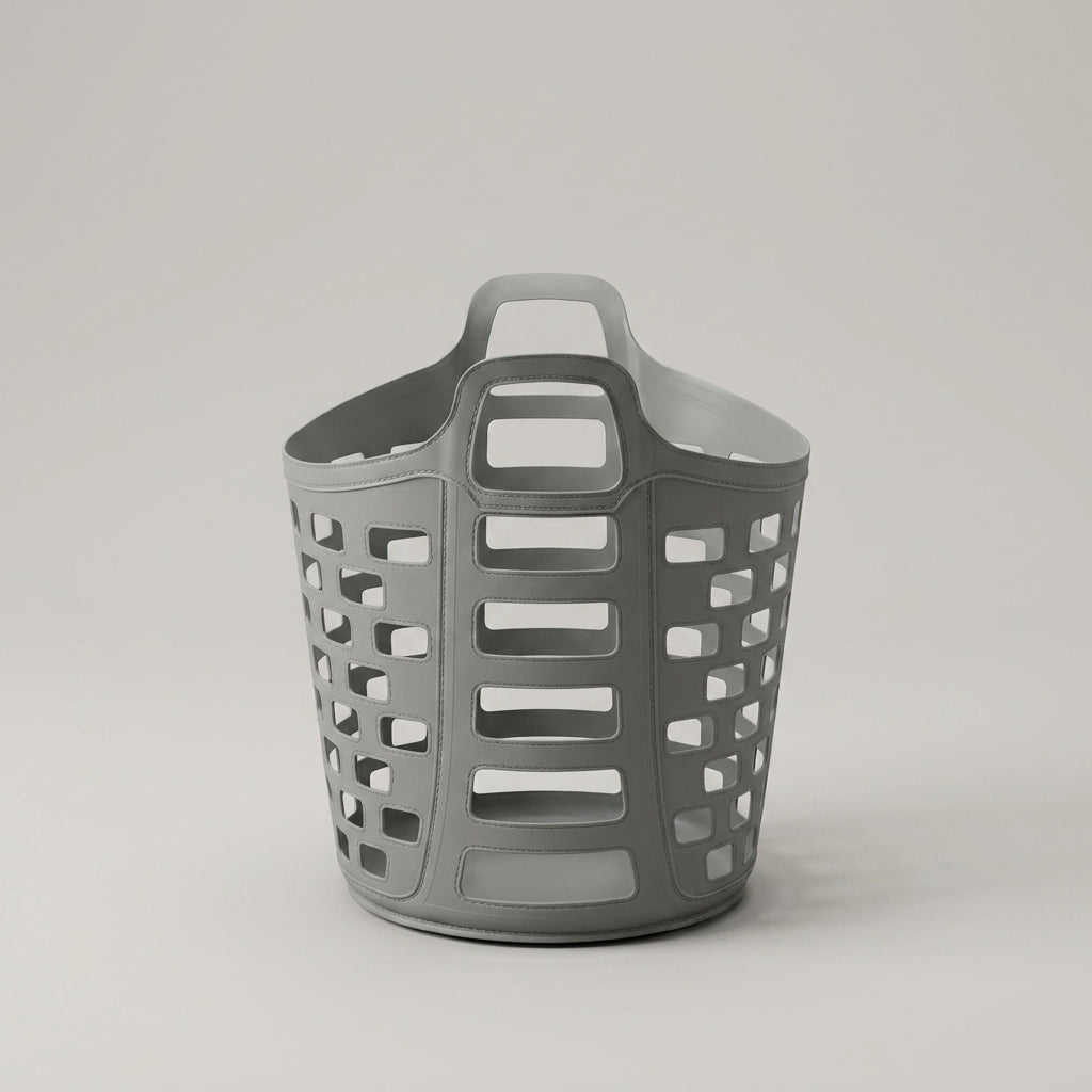 Grey Plastic Laundry Basket (Medium) By Zodiya