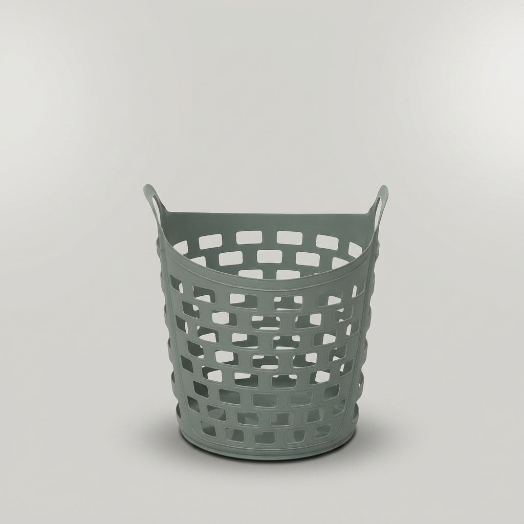 Grey Plastic Laundry Basket (Medium) By Zodiya