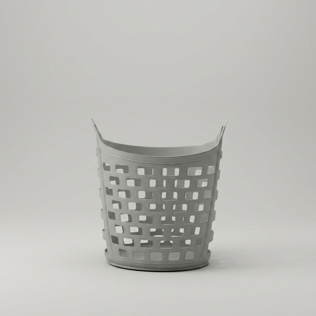 Grey Plastic Laundry Basket (Medium) By Zodiya