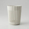 White Slatted Plastic Trash Can By Zodiya