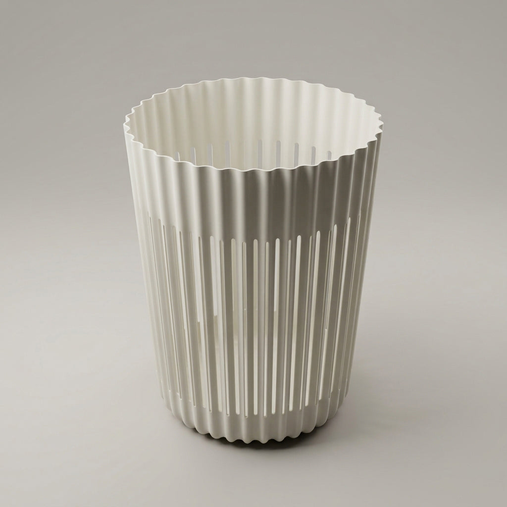 White Plastic Trash Can By Zodiya