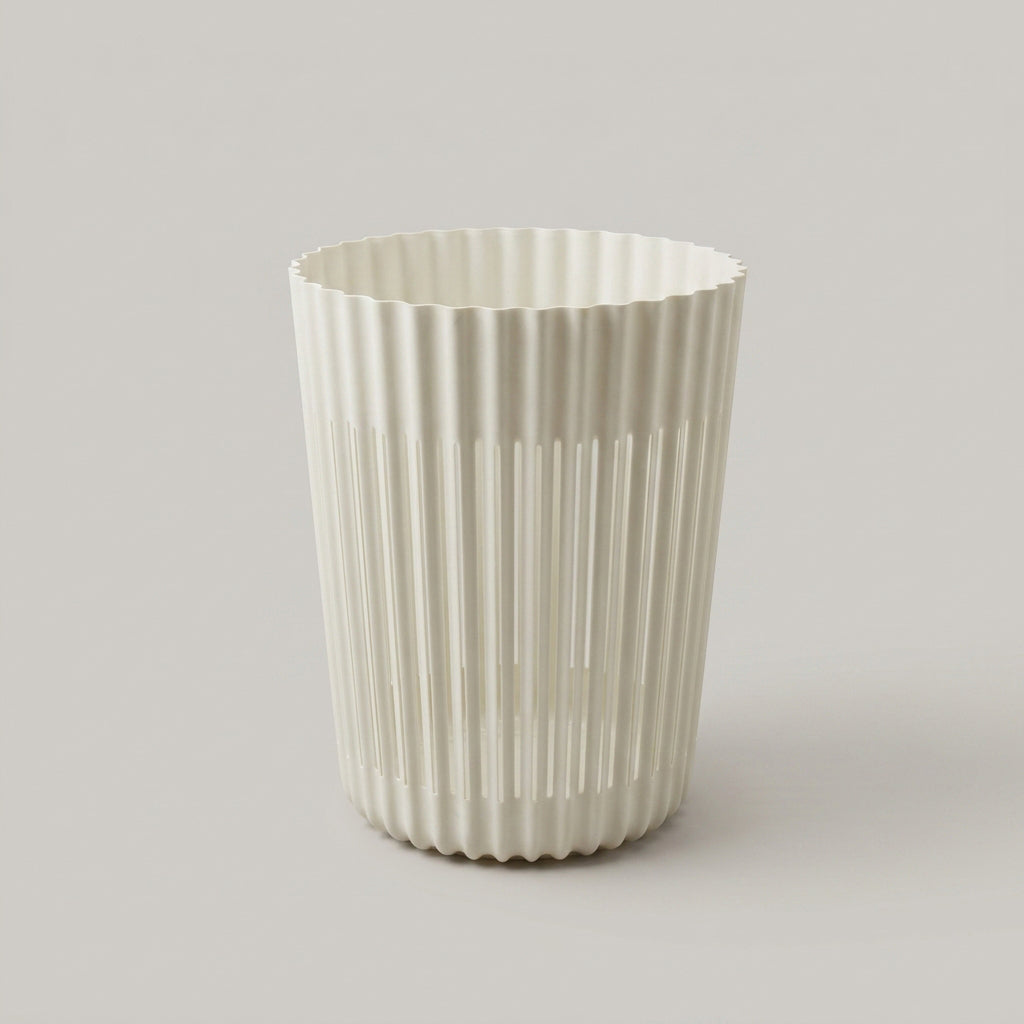 White Plastic Trash Can By Zodiya