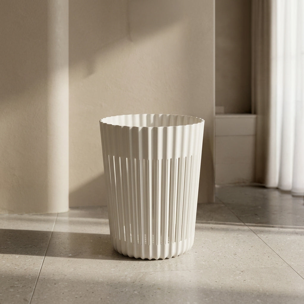 White Plastic Trash Can By Zodiya